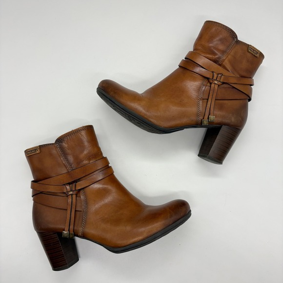 PIKOLINOS Shoes - Pikolinos Verona‎ Tassle Ankle Boots Size 6 Brown Cuero Leather Strap Buckle